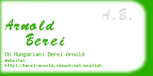 arnold berei business card